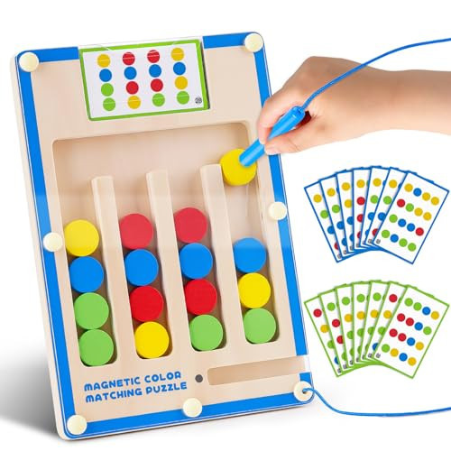 Kids Montessori Magnetic Wooden Toys: 3 4 5 6 7 Year Old Birthday Gift for Boys Girls Age 4-7 Preschool Educational Learning Activities Toy Sensory Autistic Puzzle Maze Game Present for Toddlers | Amazon (US)