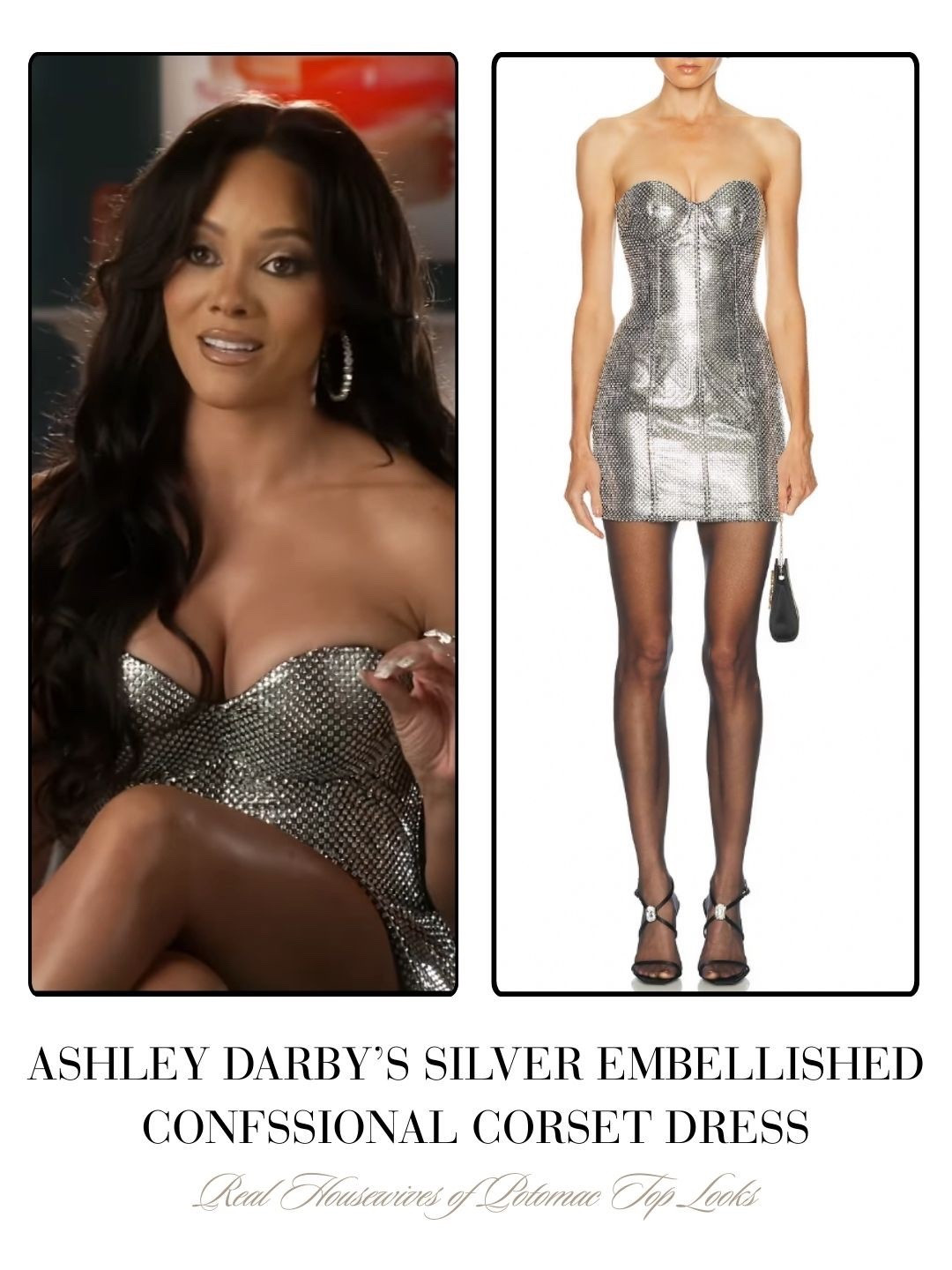 Ashley Darby’s Silver Embellished Confessional Corset Dress