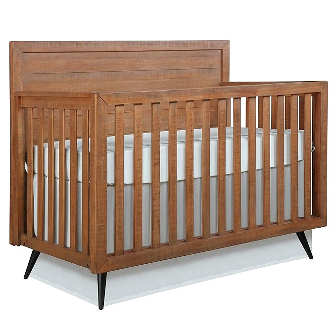 Amazon.com: Evolur Stilnovo Mid Century 4-in-1 Convertible Crib in Sugarcane, Greenguard Gold Cer... | Amazon (US)