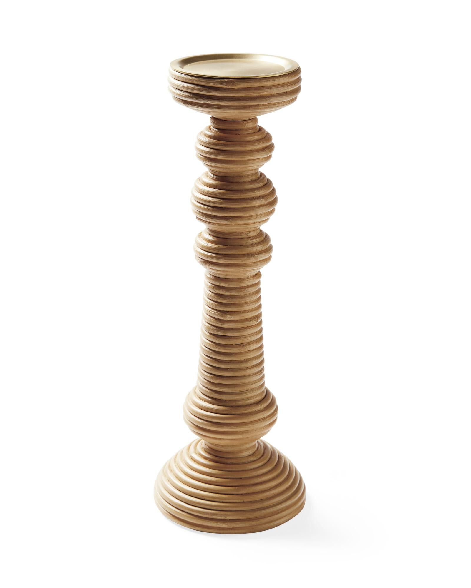 Carmel Rattan Candlestick | Serena and Lily