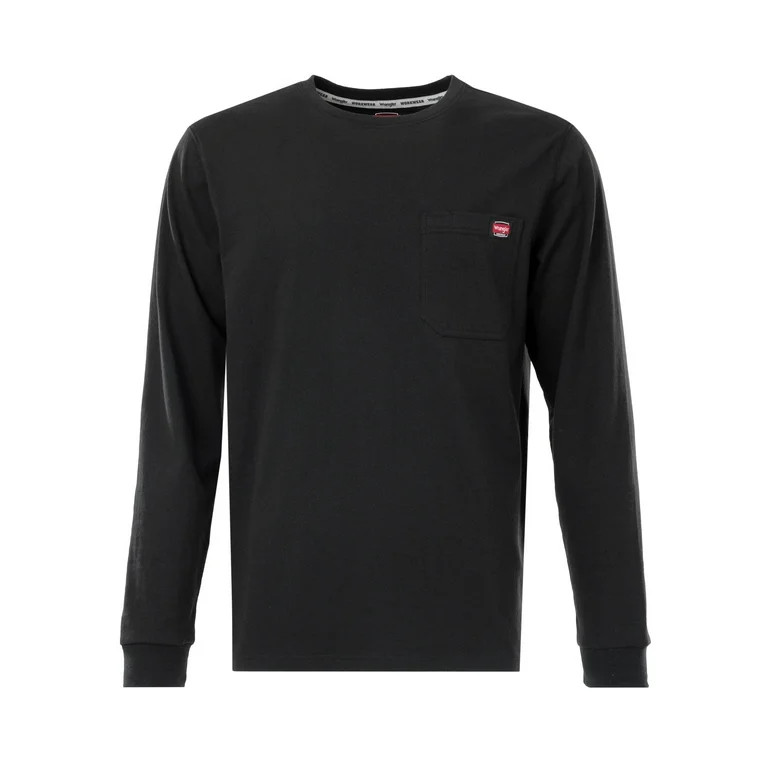 Wrangler Workwear Men's Long Sleeve Heavyweight Pocket T-Shirt, Size S-5XL (Men's and Big Men's) | Walmart (US)