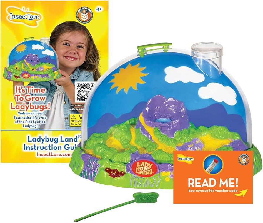 Insect Lore Ladybug Land | Ladybug Growing Kit Habitat | Redeem Voucher For Live Ladybug Larvae | Amazon (US)