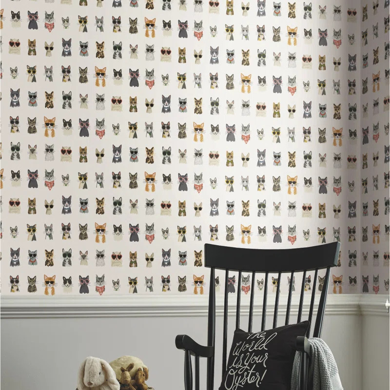 Cool Cats Peel & Stick Wallpaper Roll | Wayfair North America