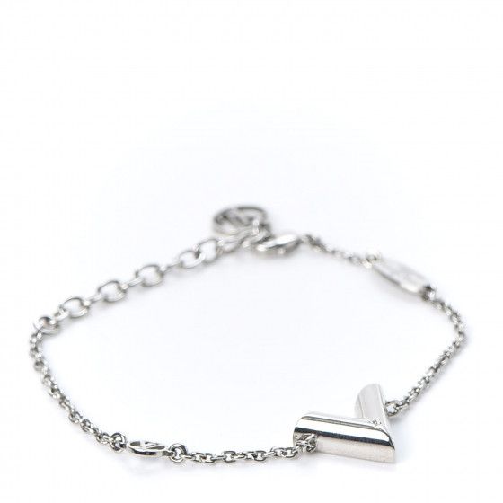 LOUIS VUITTON Essential V Supple Bracelet Silver | FASHIONPHILE | Fashionphile
