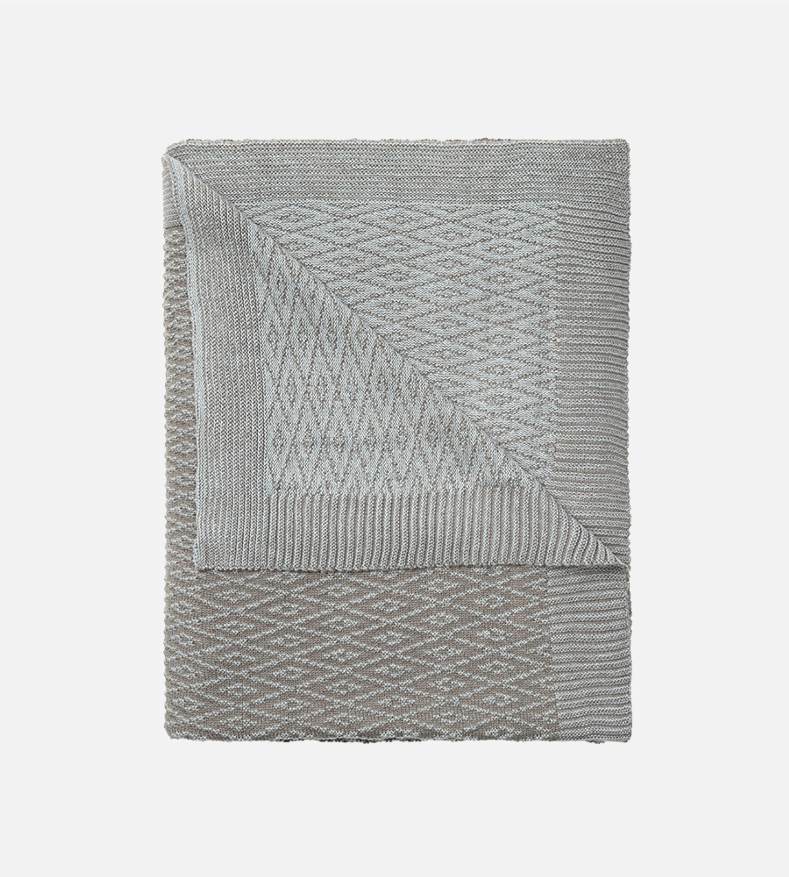 Jacquard Bamboo Knit Throw Blanket - Charcoal / Ocean Mist | Cariloha