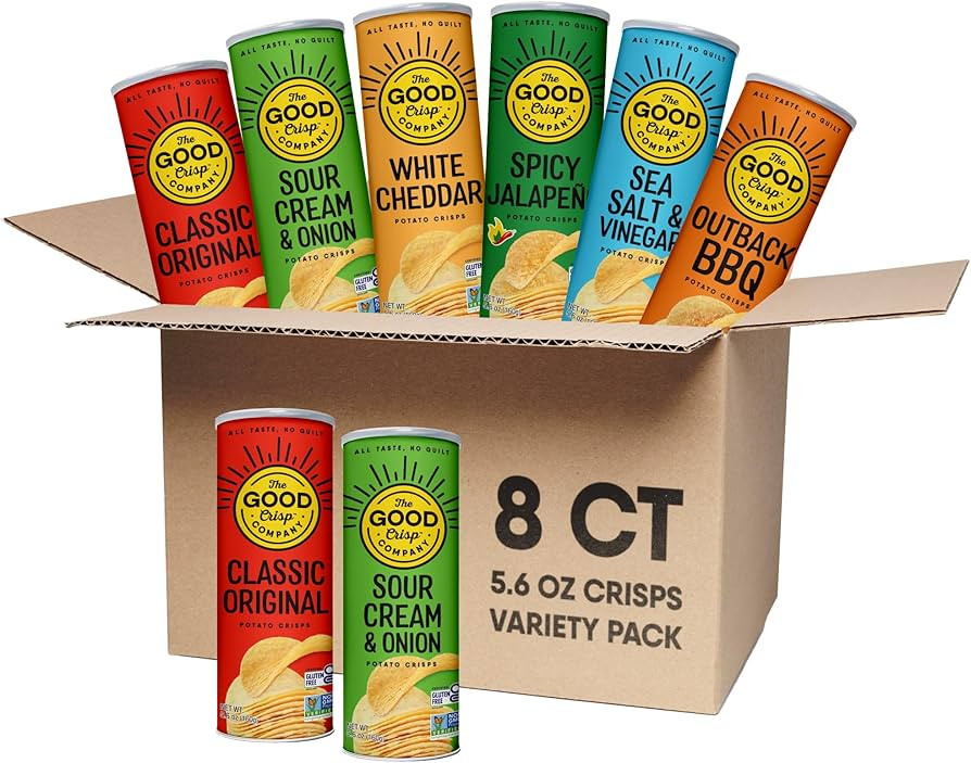 The Good Crisp Company, Potato Chips, 5.6 Ounce Canisters, Pack of 8 (Variety Pack) | Amazon (US)