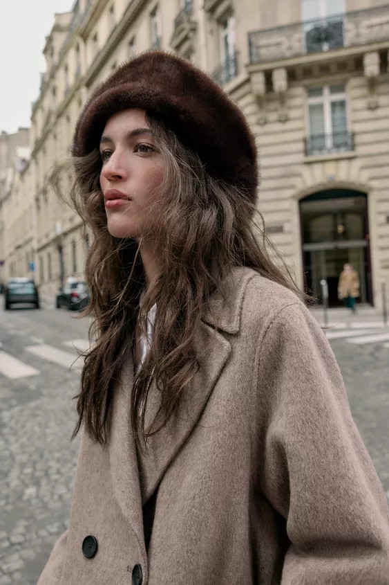 FAUX FUR NYLON HAT | Zara AU