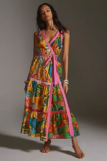 Farm x Anthropologie Palm Wrap Maxi Dress | Anthropologie (US)