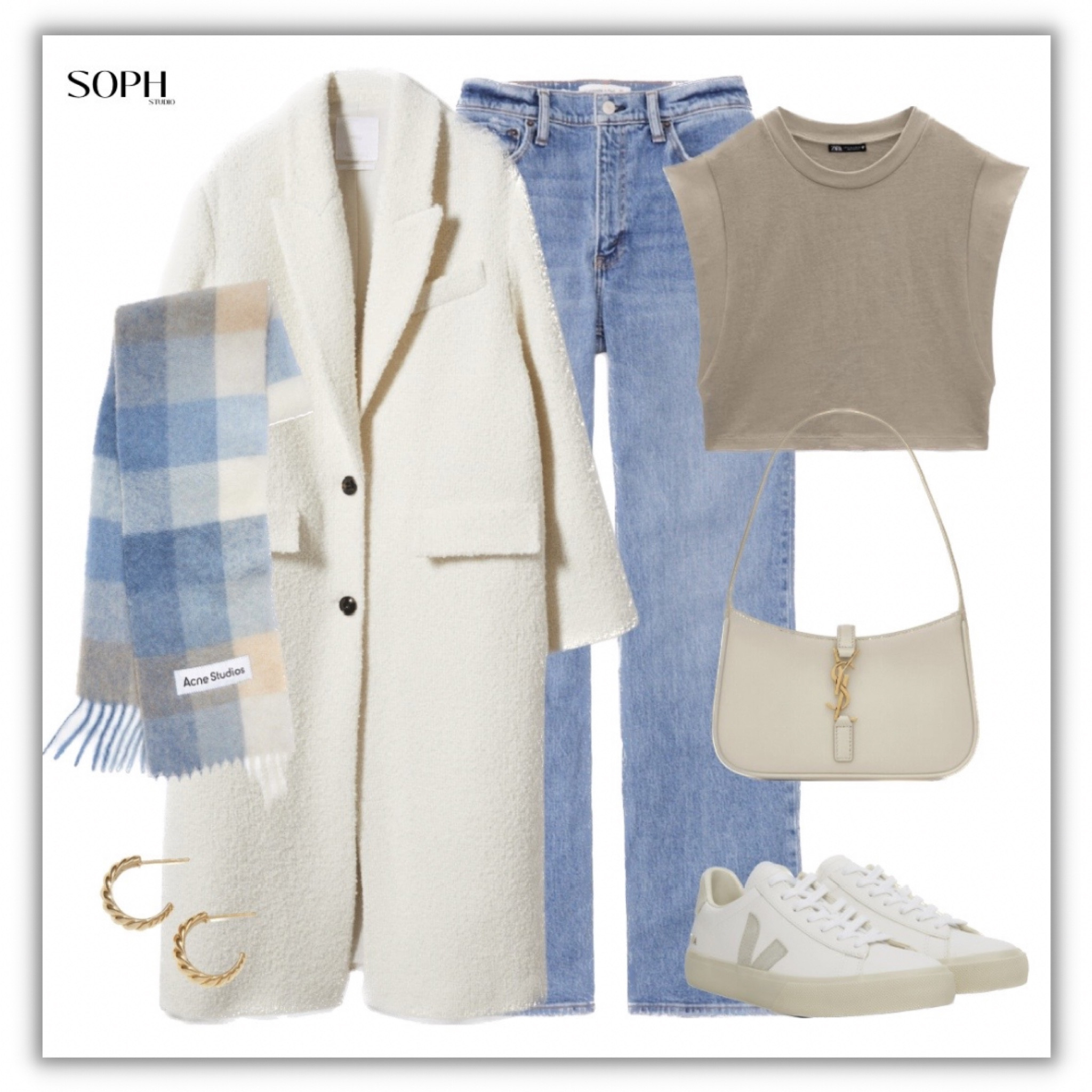 Feelin’ cool and neutral ☁️☺️ 

The Acne Studios checked scarf is to die for, and is the perfect way to elevate a look! ✨🤍

• top in the photo is from Zara 

#LTKFind #LTKworkwear #LTKstyletip