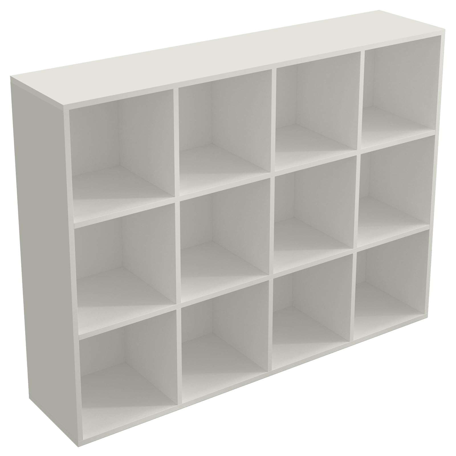 12-Cube Storage Shelf Bookcase - Wooden 3-Tier Floor Standing Open Bookshelf for Home and Office,... | Amazon (US)