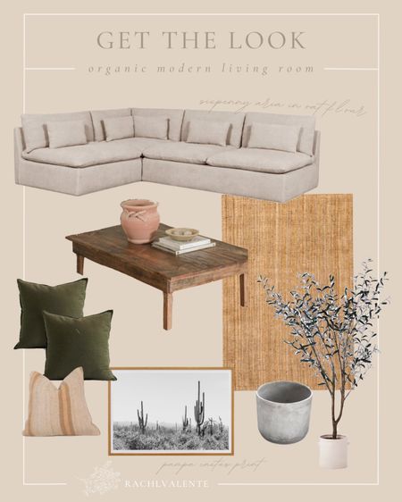 get the look: our organic modern living room with nods to rustic farmhouse and adobe influences. the sectional is the Aria L-Shape in Oat Flour from Sixpenny, the coffee table is a DIY, and the pillows linked here are dupes of the ones I have in our space. happy styling! #organicmodern #livingroomdecor #livingroomdecor 

#LTKhome #LTKfamily #LTKstyletip