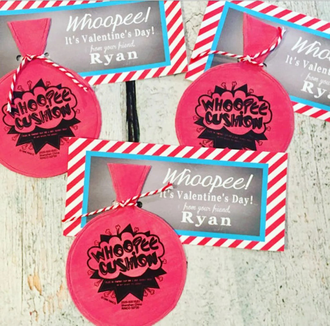 WHOOPEE CUSHION Valentine's Day Treat Tags Cards Set of 12 one Dozen Party Packs Available - Etsy | Etsy (US)