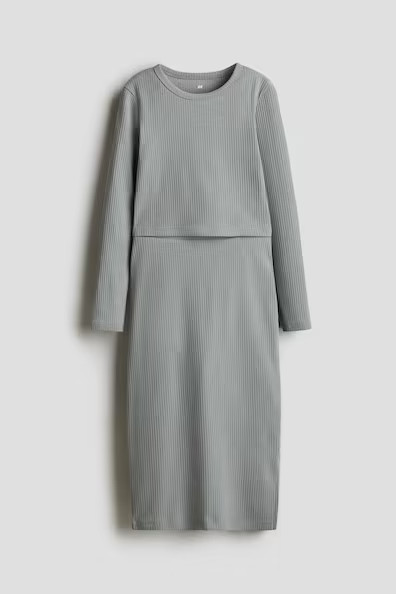 H & M - 2-piece Ribbed Top and Skirt Set - Gray | H&M (US + CA)