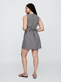 Linen-Blend Button-Front Mini Dress | Gap Factory