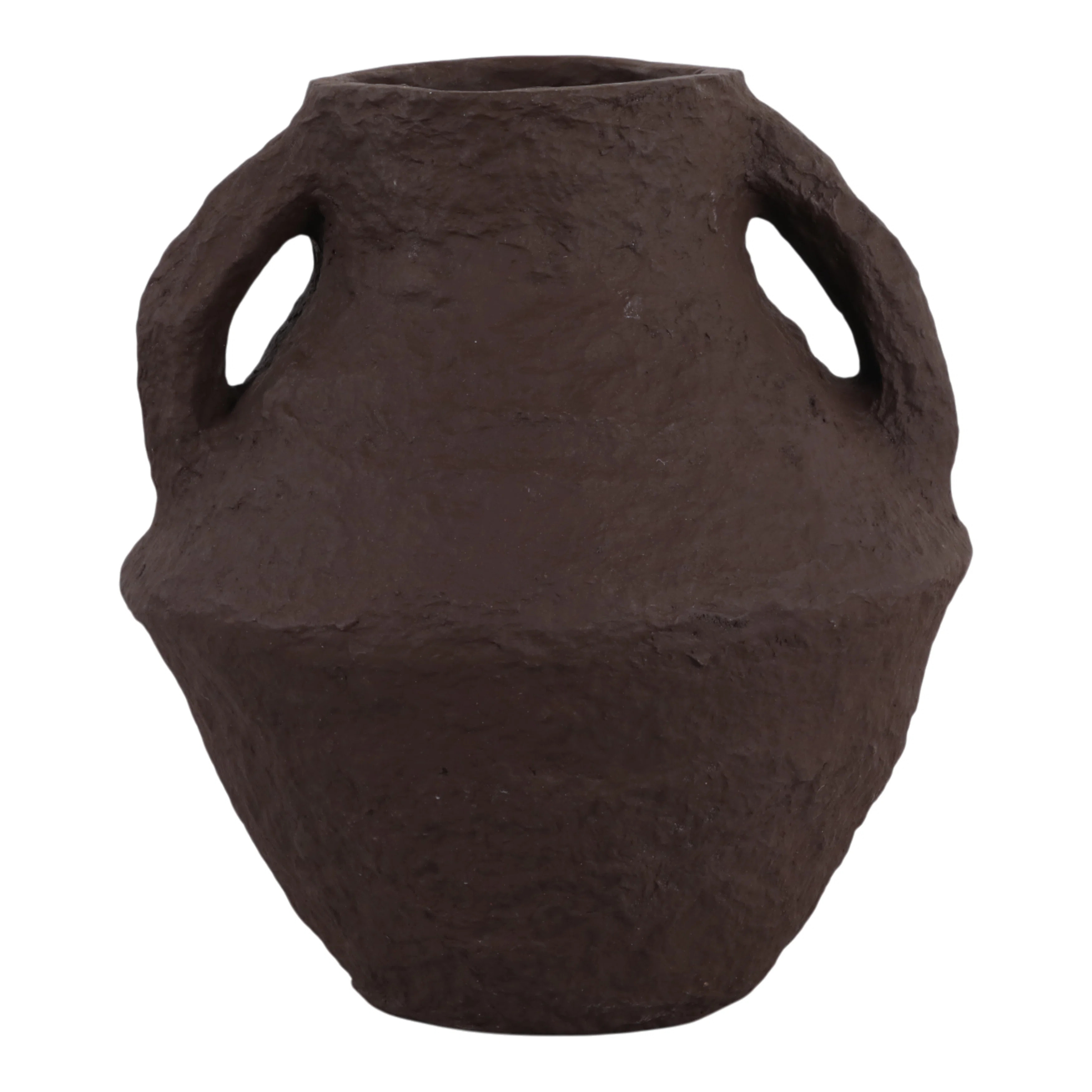 Rustic Paper Mache Textured Vase With Handles For Home Decor - Modern Tall Flower Vase For Entryw... | Wayfair North America