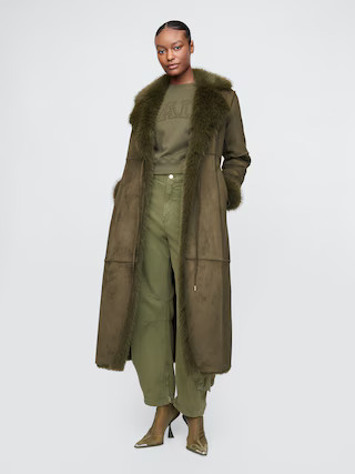 Gap × Cult Gaia Vegan Suede Wrap Coat | Gap (US)