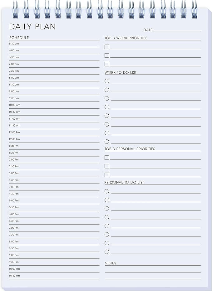 Work From Home Planner, Personal Daily Planner, Productivity Planner, Daily Hourly Planner with S... | Amazon (US)
