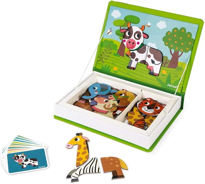 Janod MagnetiBook 41 pc Magnetic Animal Mix and Match Game for Creativity and Motor Skills - Book... | Amazon (US)