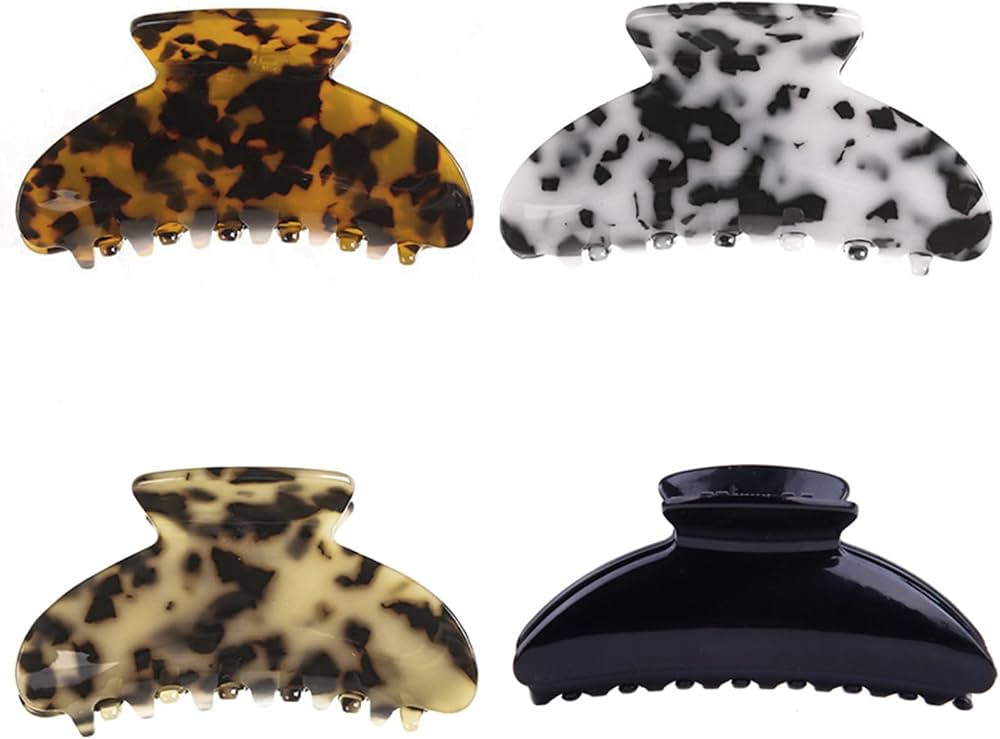 4Pcs Hair Claw Clips for Women, BetterJonny Acetate Hair Clips Tortoise Hair Jaw Clips Hair Acces... | Amazon (US)