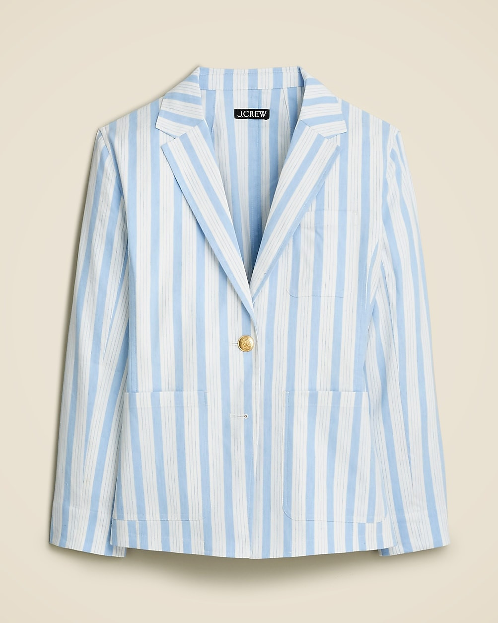 Patch-pocket blazer in striped linen blend | J. Crew US