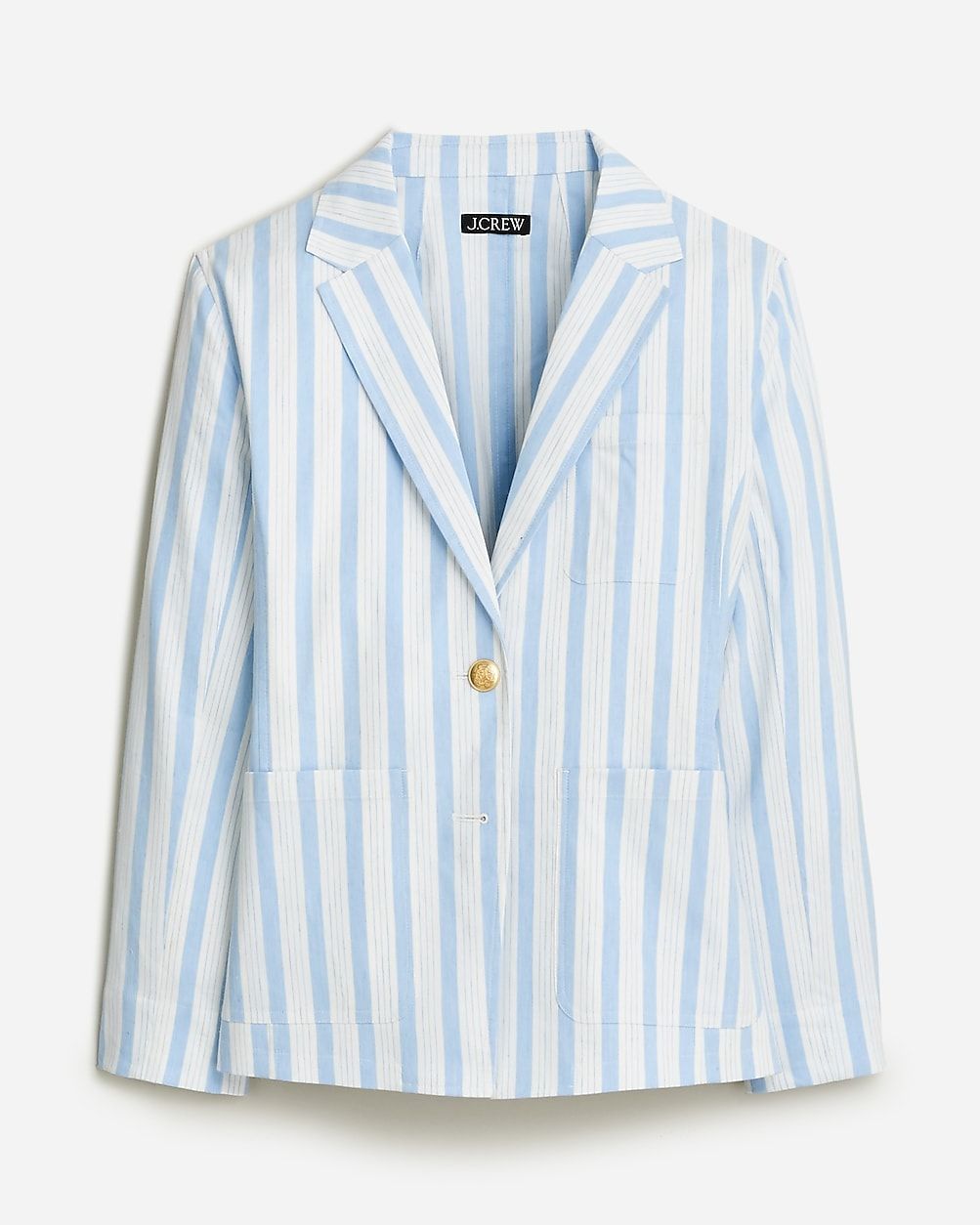Patch-pocket blazer in striped linen blend | J.Crew US