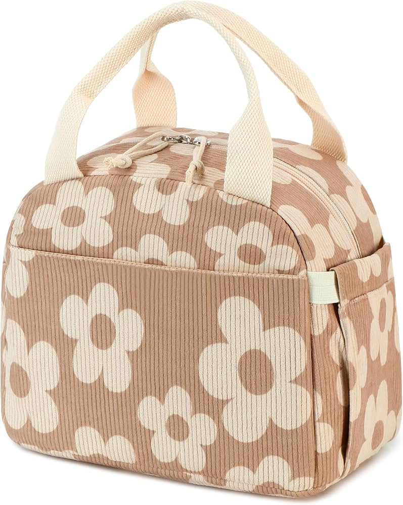 Bluboon Lunch Bag for Women Men Cute Corduroy Lunch Tote Bags Reusable Insulated Lunch Box Large ... | Amazon (US)