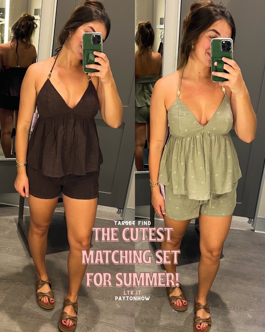 The cutest matching set for summer! Under $50!!! 

Top & bottom sold separately. Which is sooo nice so you can pick the size that works best for you! 👏🏼

SO cute for a beach trip, summer fit, or even a cute swim coverup!

I’m 5’4 wearing:
Brown: wearing S top & S bottom.
Green: wearing M top & S bottom.
*only difference is M top has a bit more room in the bust! 

@Target 
#targetfinds #targetnew #summeroutfit #vacationoutfit #beachoutfit #matchingset #comfyset #beach #vacation #under50

#LTKootd #LTKTravel #LTKdayinmylife
