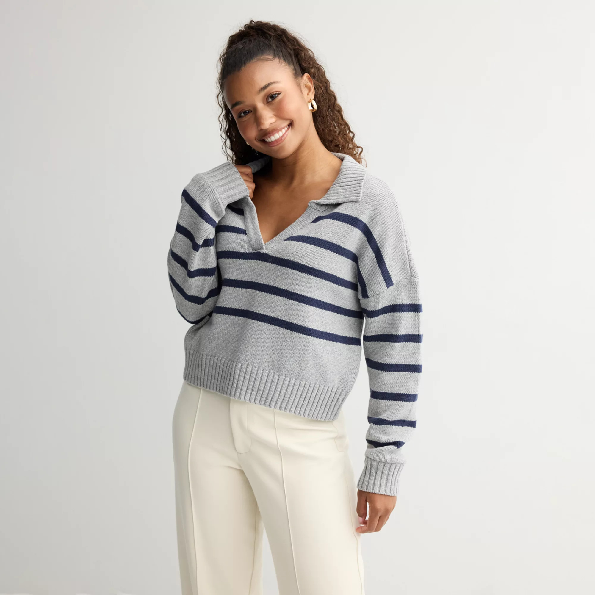 Juniors' SO® Notch Neck Pullover Sweater | Kohl's
