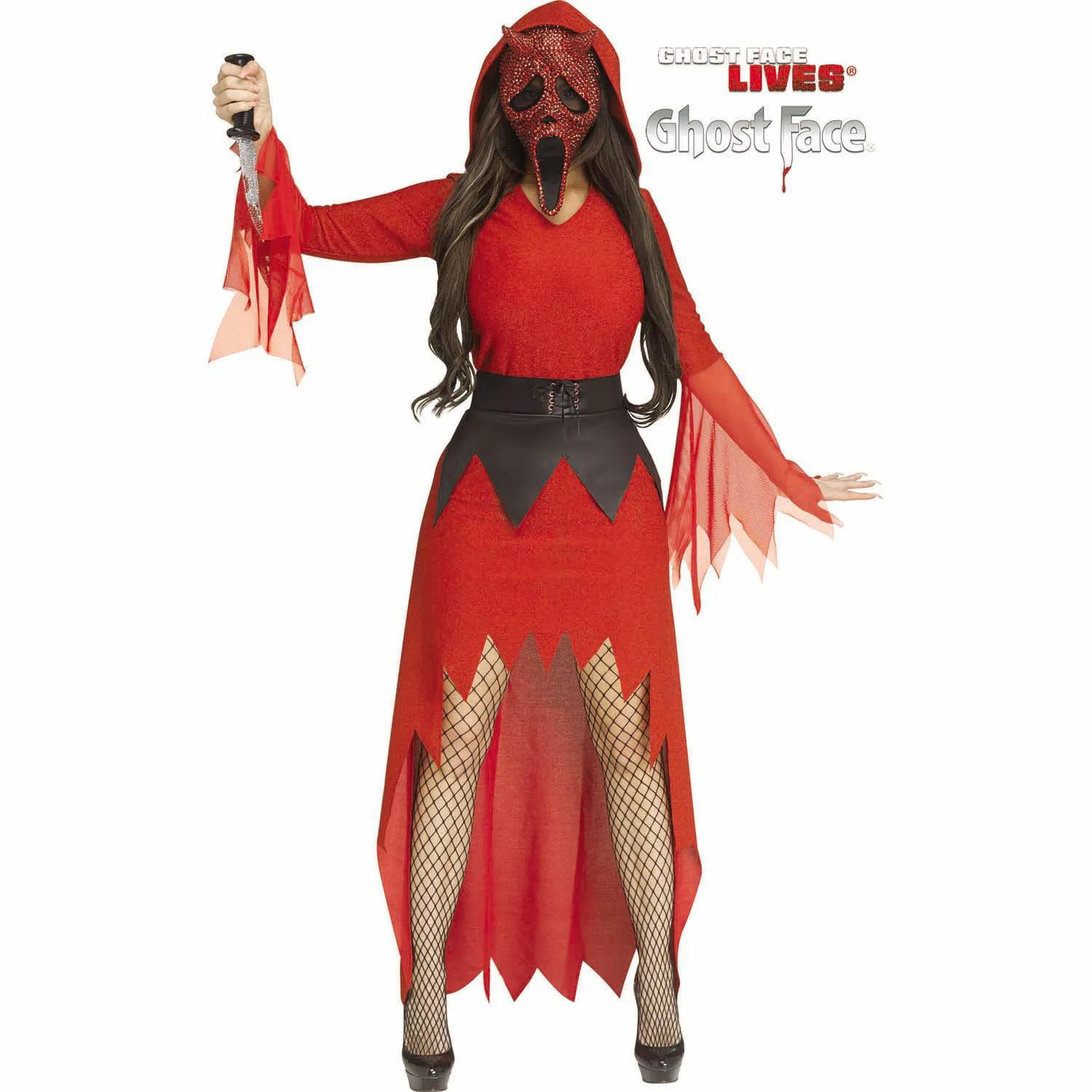 Fun World Ghost Face Women's Red Bling Devil Face Halloween Costume Dress - Red Large 10-14 | FW126994L | Lowe's
