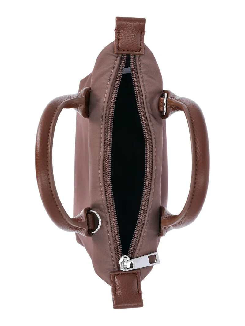 No Boundaries Women's Mini Tote Crossbody Bag, Chocolate | Walmart (US)