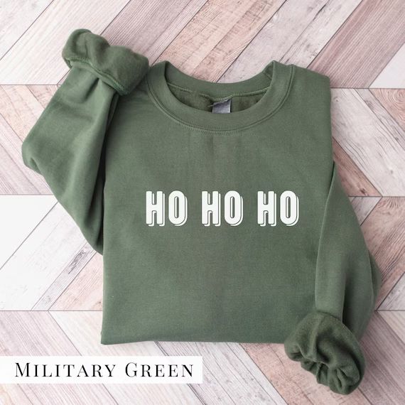 HO HO HO Sweatshirt. Merry Christmas Tree Hoodie. Unisex Adult - Etsy | Etsy (US)