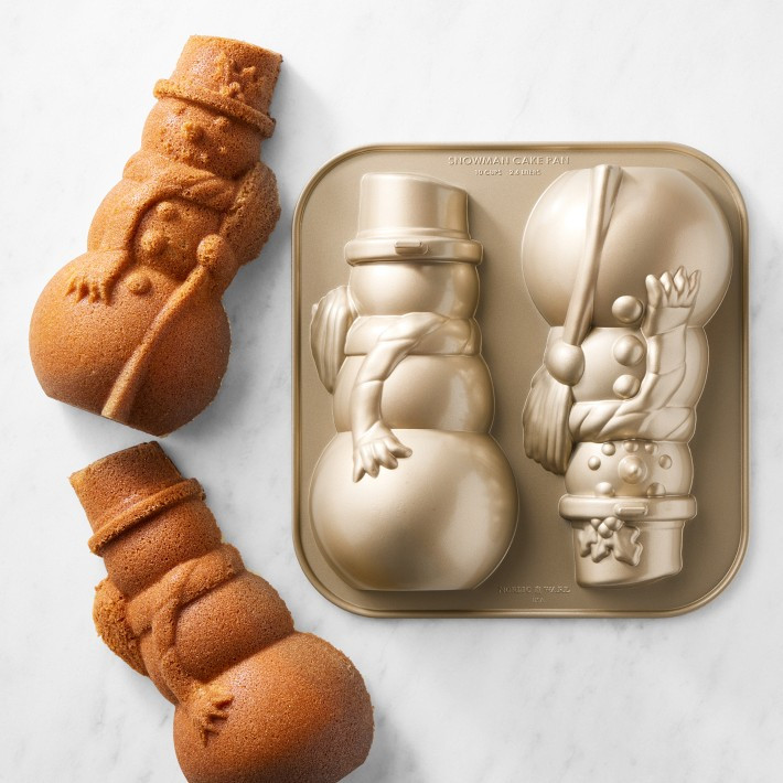 Nordic Ware Nonstick Cast Aluminum 3D Snowman Pan | Williams-Sonoma