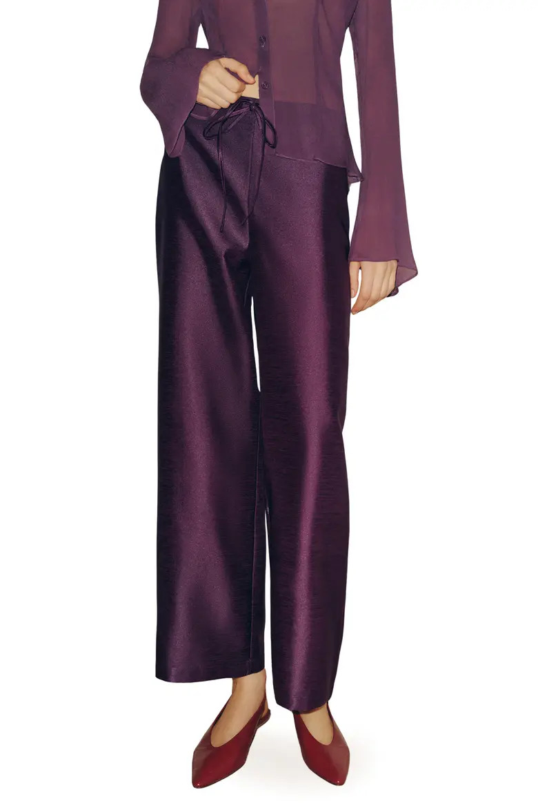 Reformation Olina Drawstring Crop Pants in Purple at Nordstrom, Size Small | Nordstrom