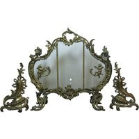 Antique Bronze French Baroque Rococo Fireplace Hearthware Screen Fender | Etsy (US)