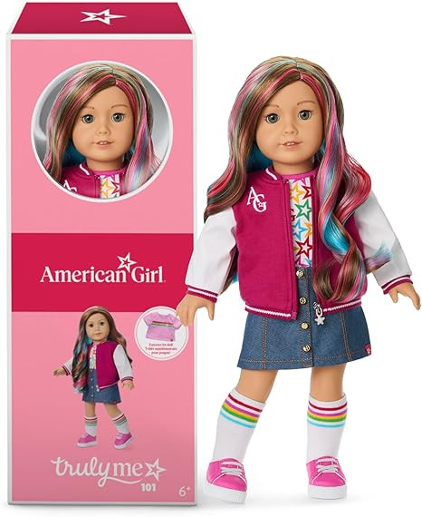 American Girl, Truly Me 18-inch Doll #101 with Gray Eyes, Wavy Caramel Hair, Light-to-Medium Skin... | Amazon (US)