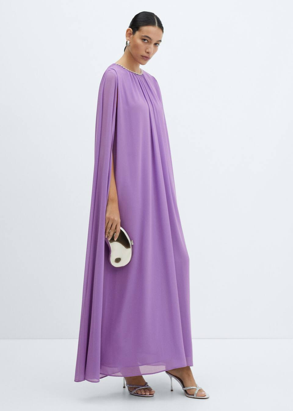 Sleeve slit dress -  Women | Mango USA | MANGO (US)