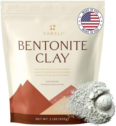 YARELI Bentonite Clay Powder Facial Mask & Cleansing Bath, Pure Indian Healing Clay, 2lb (32oz) | Amazon (US)
