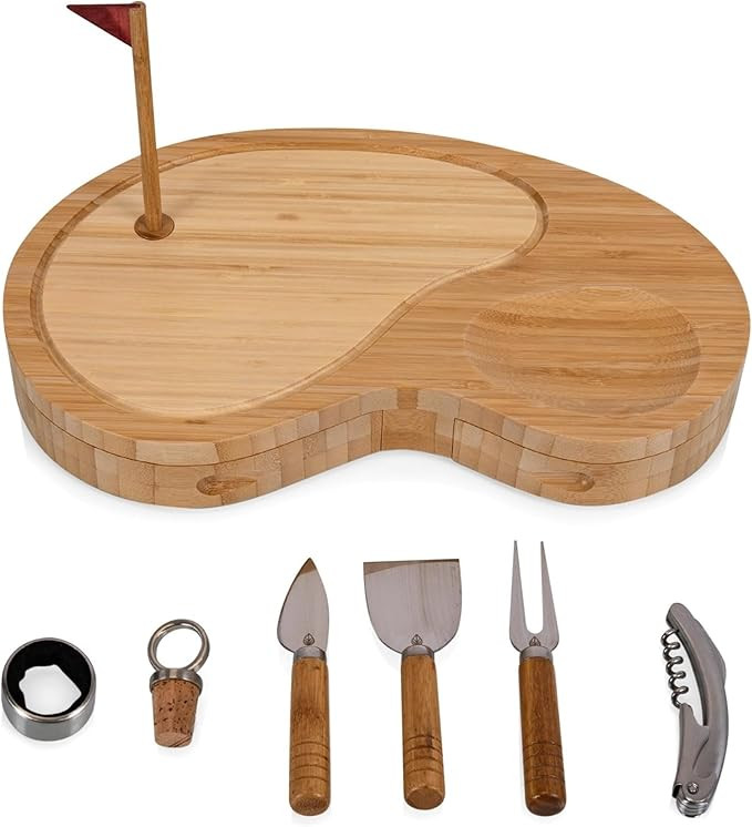 TOSCANA - a Picnic Time brand Sand Trap Cheese Board and Tool Set, Charcuterie Board Set, Wood Cu... | Amazon (US)