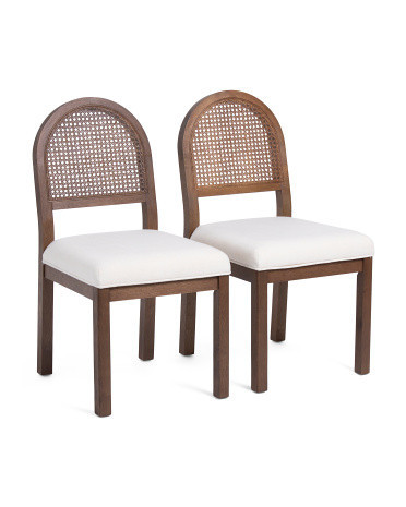 Set Of 2 16.5X35 Curved Back Cane Dining Chairs | TJ Maxx