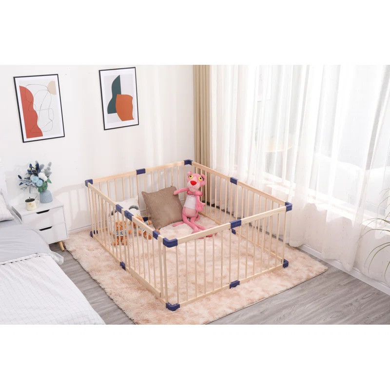 Natural Wooden Baby Playpen Safety Gate | Wayfair North America