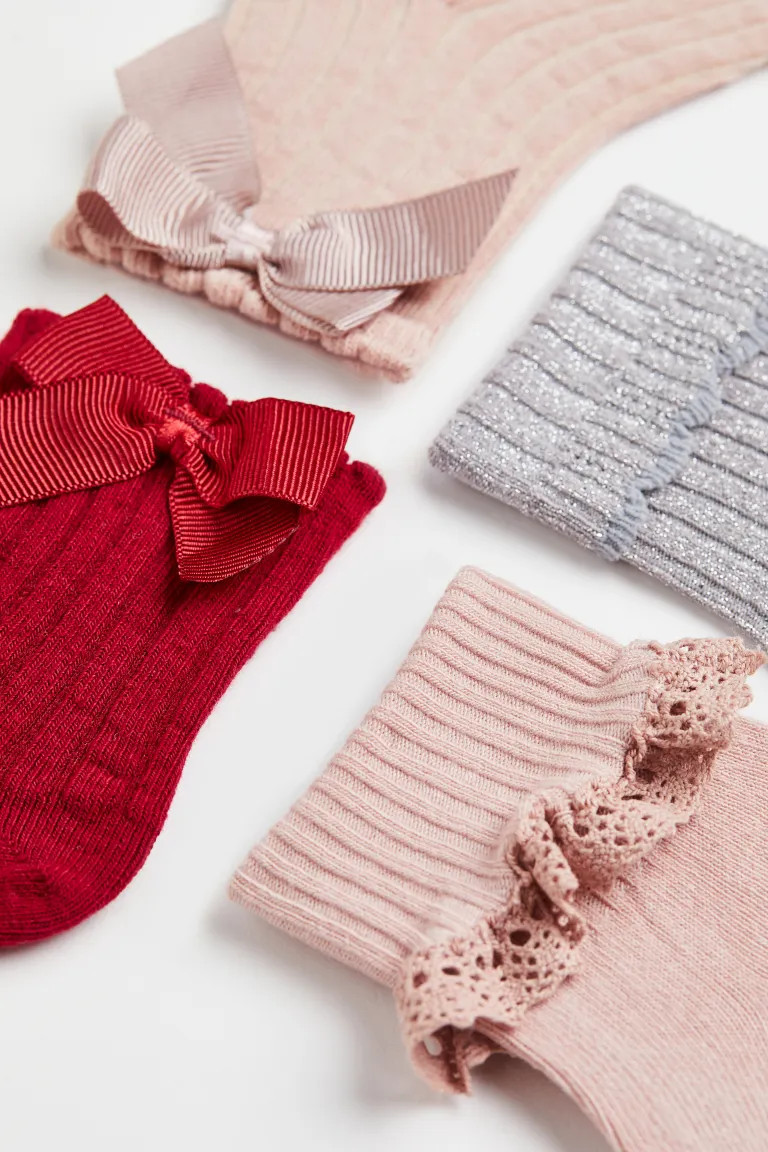 5-pack Socks - Light pink/red/gray - Kids | H&M US | H&M (US + CA)