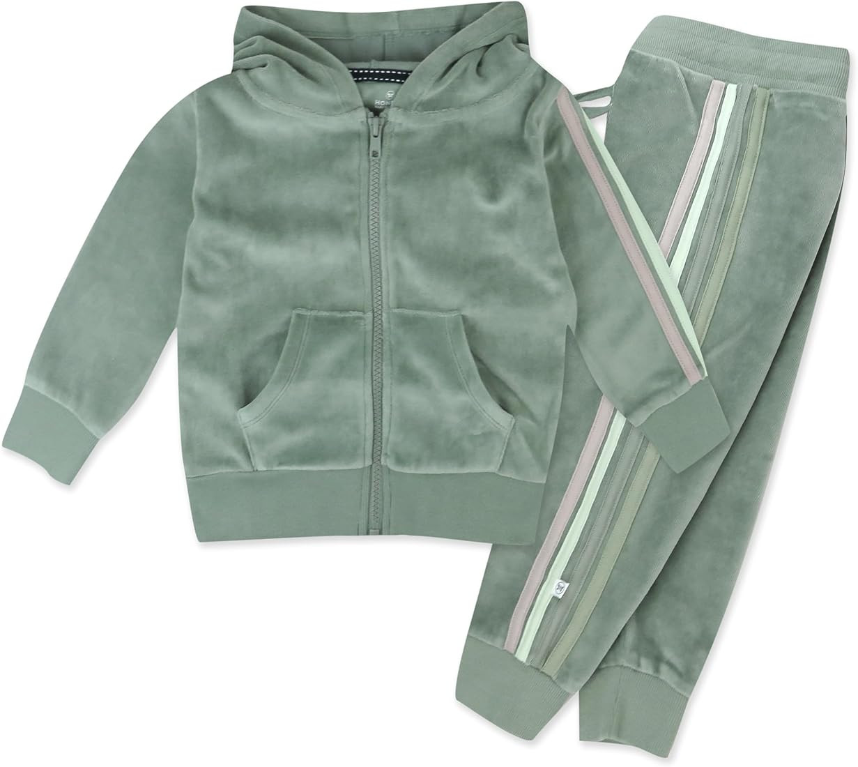 HonestBaby Velour Pullover Hoodie and Zip Front Sweatshirt and Jogger Sweatpants Set | Amazon (US)