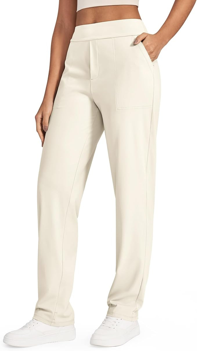 G4Free ShiftReady Yoga Pants Women High Waist Dress Work Pants with Pockets Straight Leg Business... | Amazon (US)