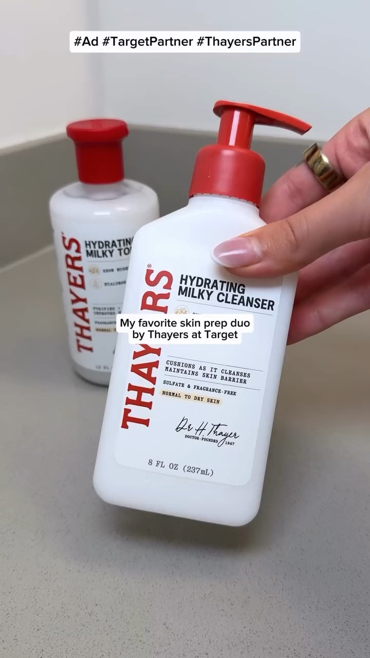 #Ad My go to skin products!!! Run to @target for Thayers Milky Hydrating Cleanser and Toner! Linked my favorite Thayers products on my LTK shop! 💛 #Targetpartner #thayerspartner #target @thayers @target https://liketk.it/6iZtS