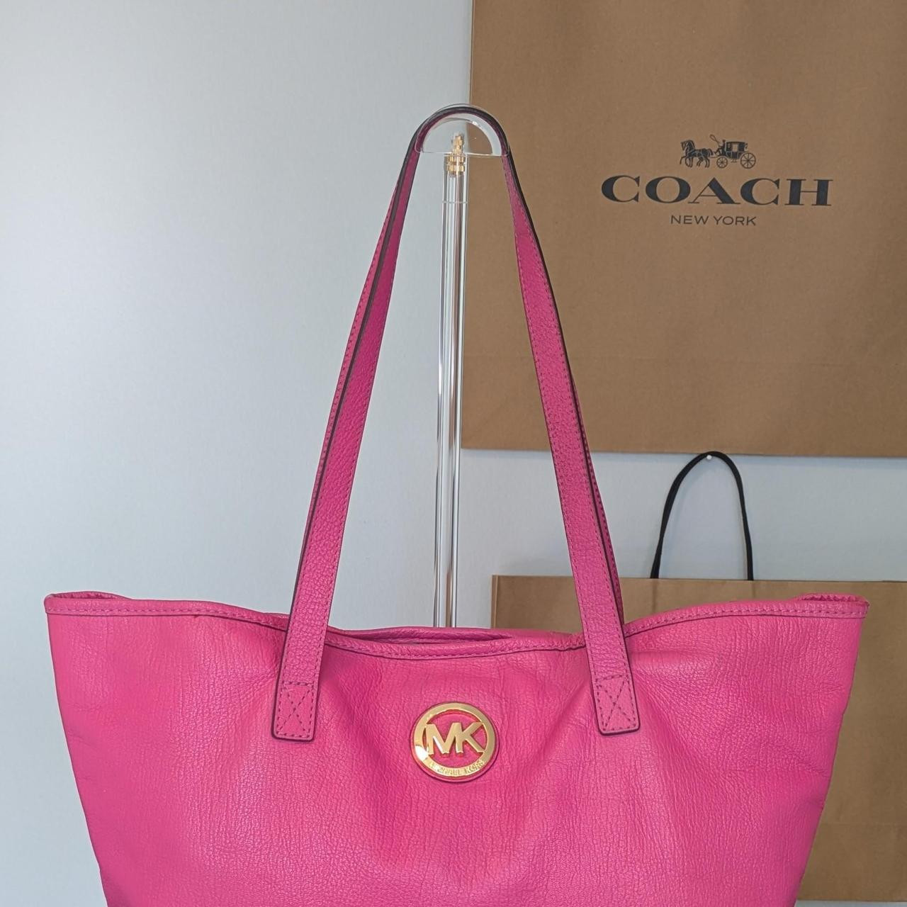 Michael Kors Women's Bag - Pink/Gold | Depop US