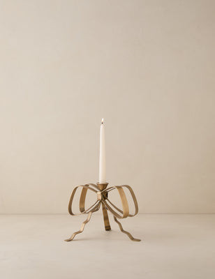 Ribbon Candlestick by Sarah Sherman Samuel, Bronze | Lulu and Georgia 