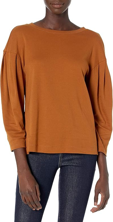 Daily Ritual Women's Pima Cotton and Modal Interlock Balloon-Sleeve Top | Amazon (US)