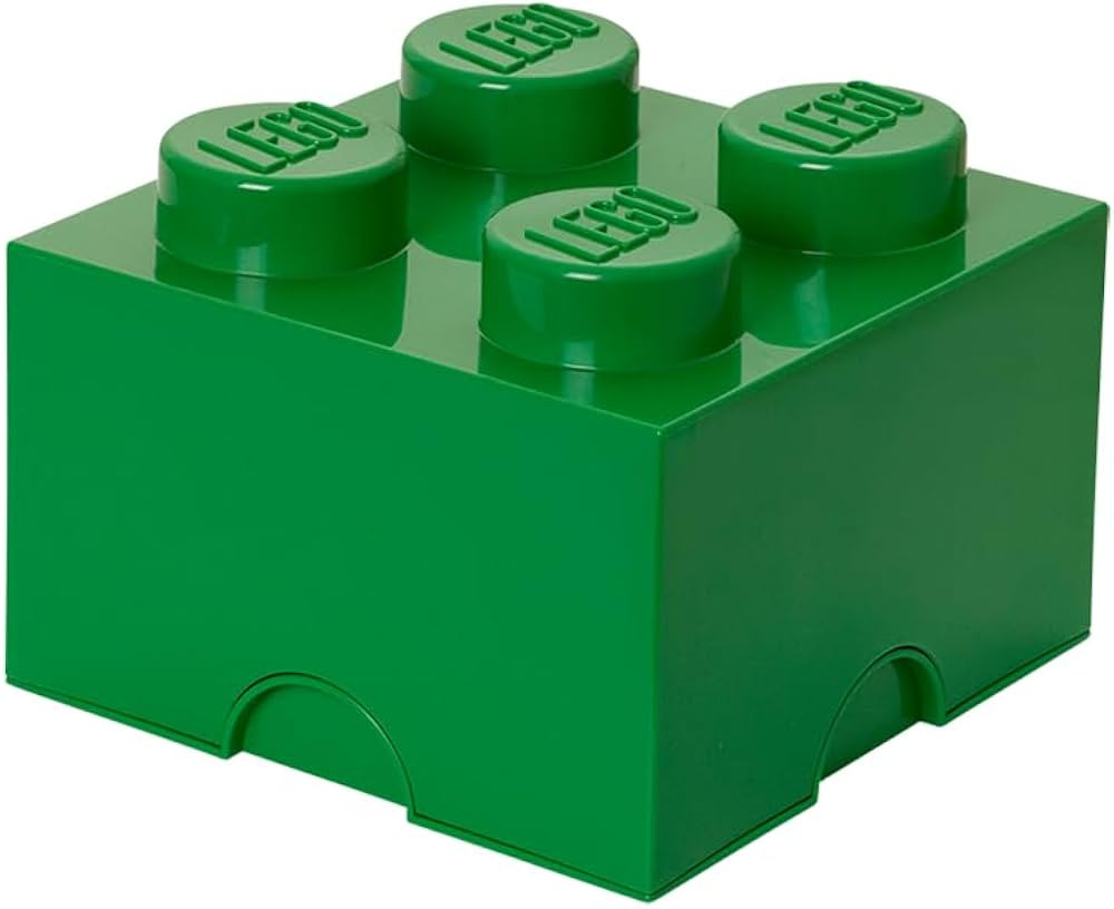 LEGO Storage Brick 4 - studs GREEN - Stackable Plastic Storage Box with Lid for Kids and Adults I... | Amazon (US)