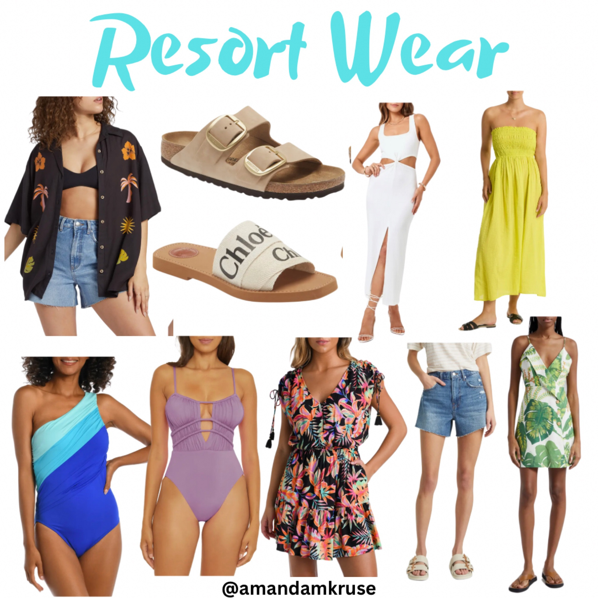 Vacation outfits 
Resort wear 
Beach outfits 
Beach dress 
Swimwear 
One piece swimsuit 
Sandals 
Denim shorts 

#LTKfindsunder100 #LTKswim #LTKshoecrush