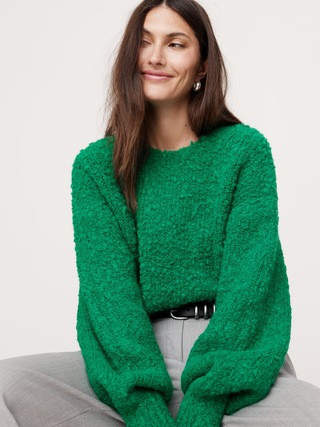 Alpaca-Wool Bouclé Sweater | Banana Republic (US)